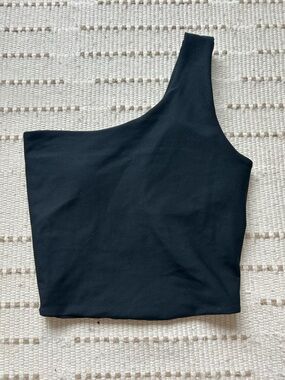 One-Shoulder Black Tank Top